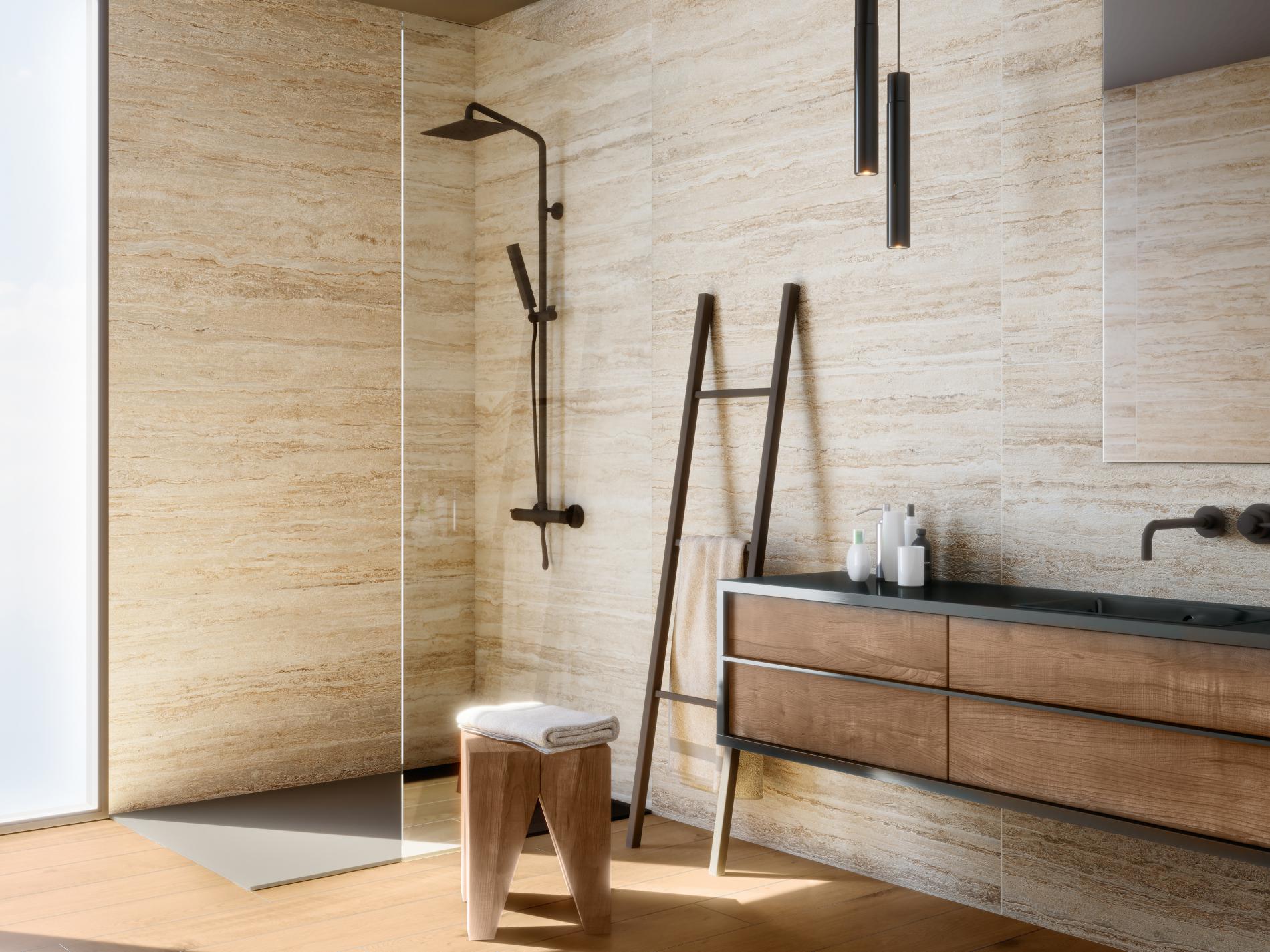 Travertine Sand Vloer/Wandtegel - gerectificeerd